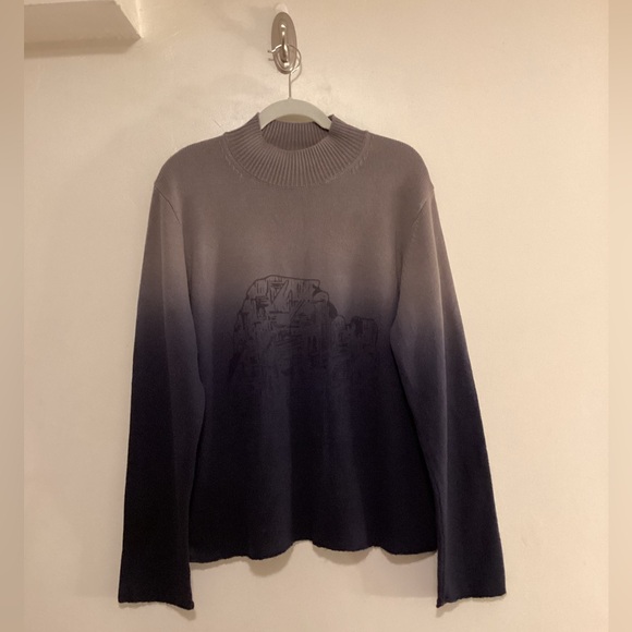 Adrian Cashmere-Rich Knit SweaterOmbre Gray Black